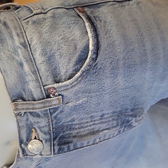 Zara 90"s high waisted wide leg distressed jeans - Picture 5 of 16